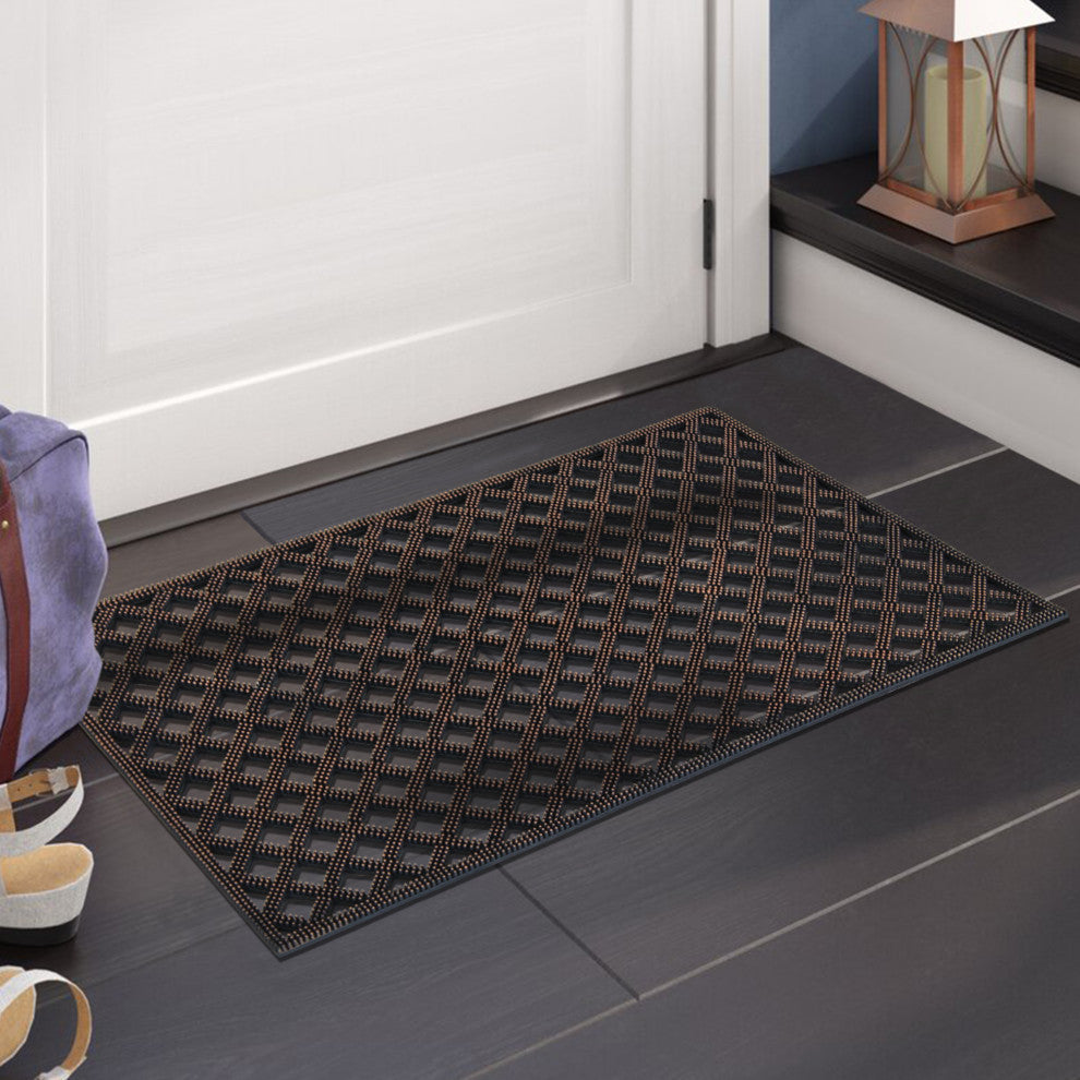 Diamonds 18"x30" 100% Rubber Pin Mat With Beautifully Hand Bronze Finish