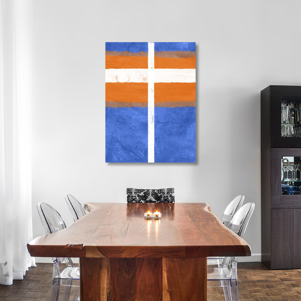 "Blue And Orange Abstract Theme 3" Fine Art Print