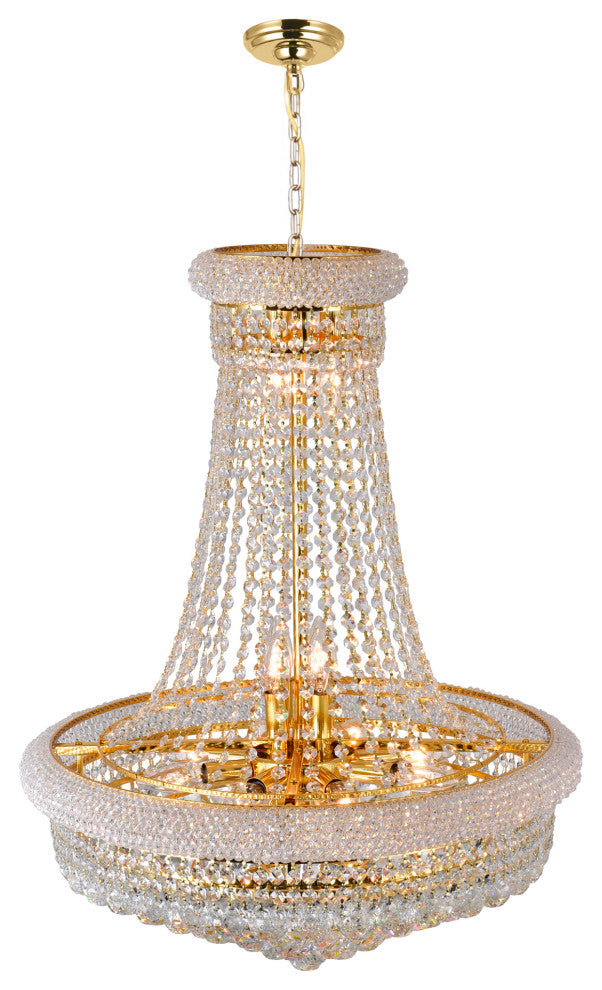 Empire 17 Light Down Chandelier With Gold Finish