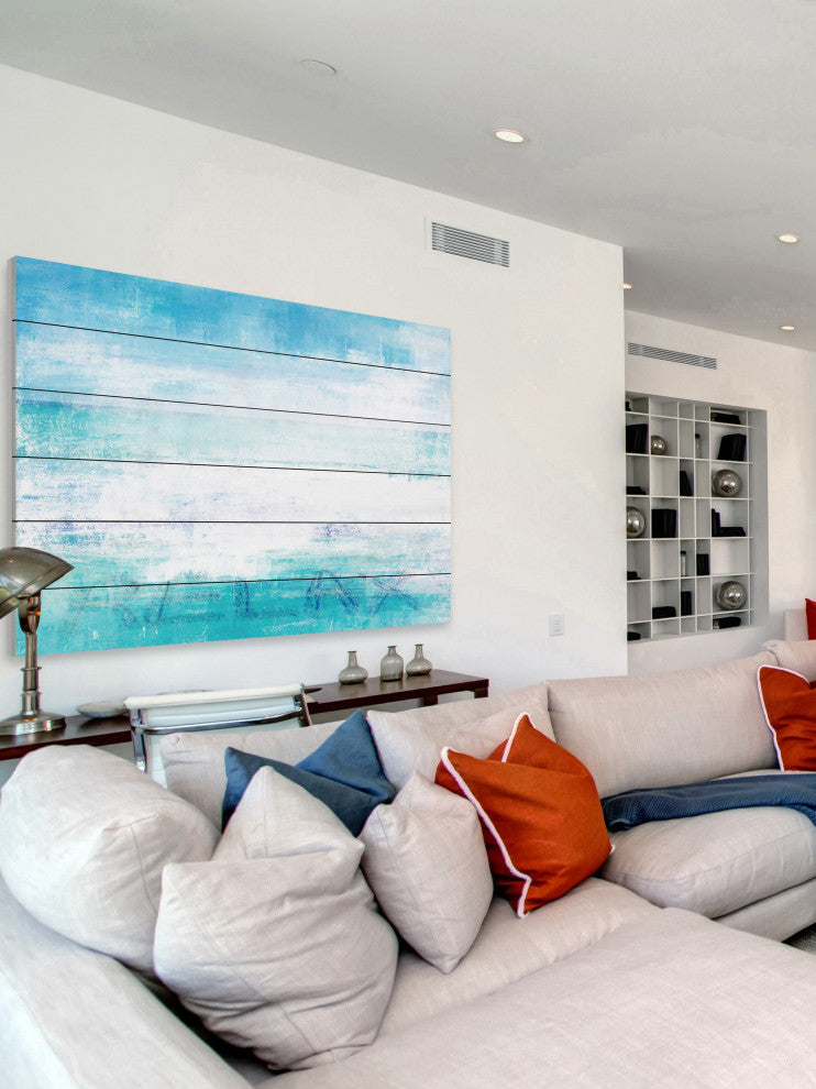 "Relaxation" Painting Print on White Wood, 36"x24"