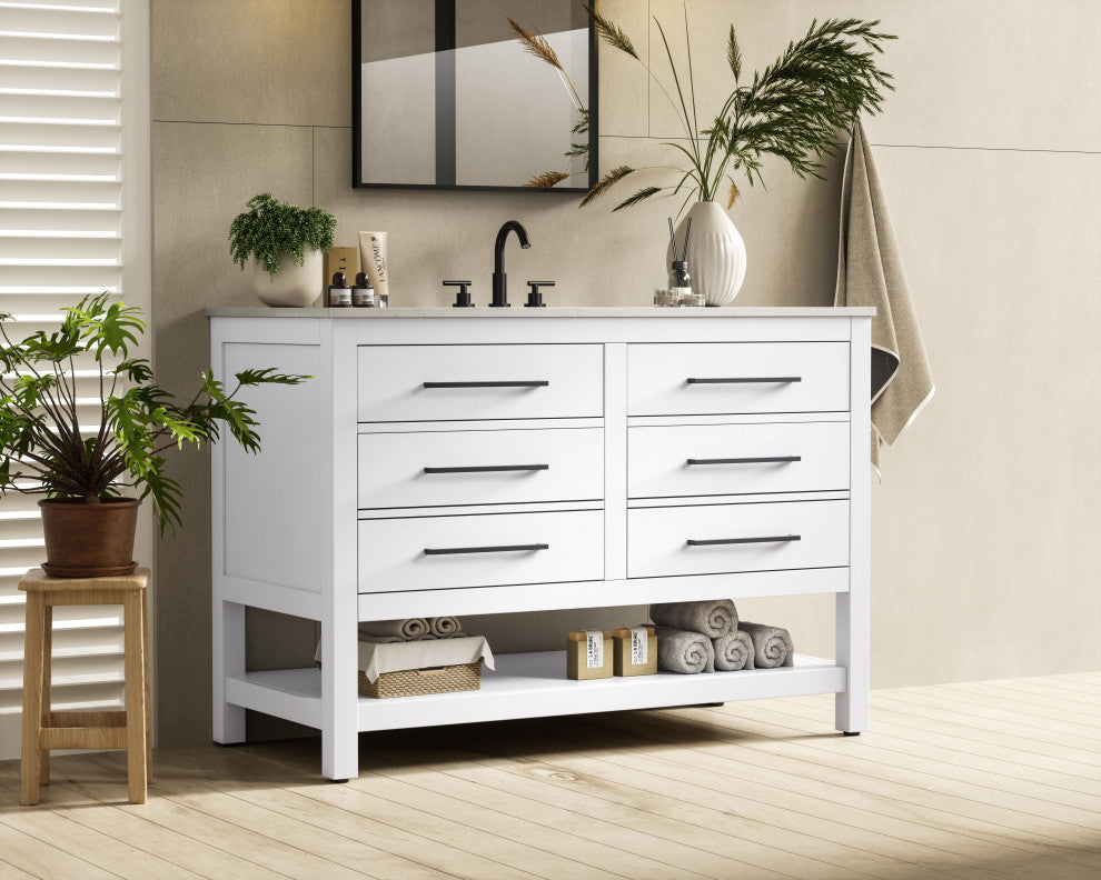Home Living 48" Single Bathroom Vanity, White