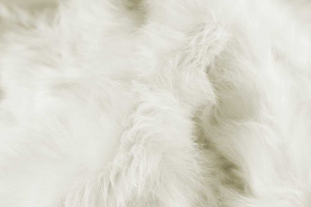 Gordon Faux Sheepskin Rug, Off-White, 2'x6'