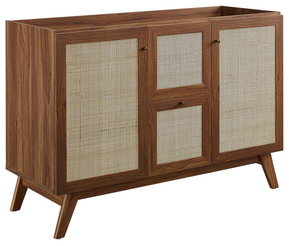 48" Single or Double Sink Compatible Bathroom Vanity Cabinet - Walnut