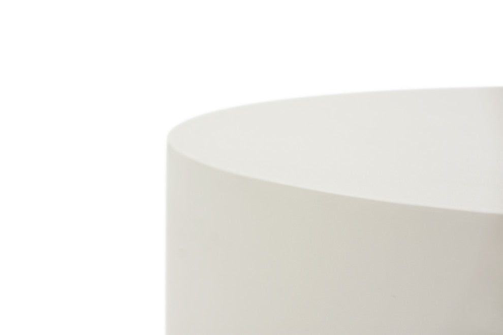Rome 40" Round Concrete Coffee Table, Cream White