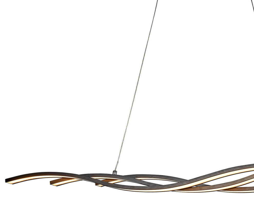 NBND1010LED 3 Light LED Array  Wave Pendant Light in Black Finish