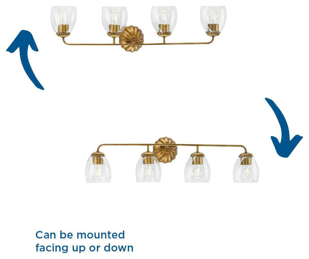 Quillan Collection Transitional Bath and Vanity Light, Gold Ombre