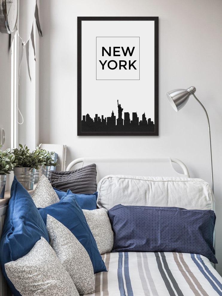 "NY Black" Framed Painting Print, 12x18