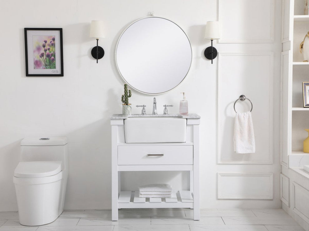 Home Living 22" Farmhouse White-Light Bathroom Vanity