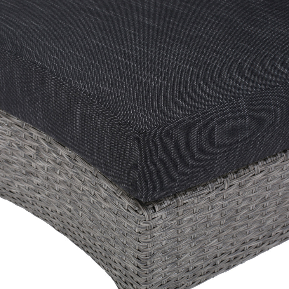 GDF Studio 10-Piece Currituck Outdoor Mixed Black Wicker Sofa, Dark Gray, Set