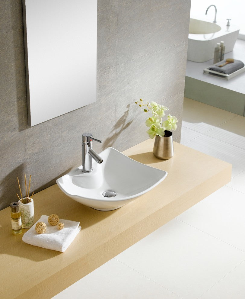 Fine Fixtures White Vitreous China Modern Vessel Sink