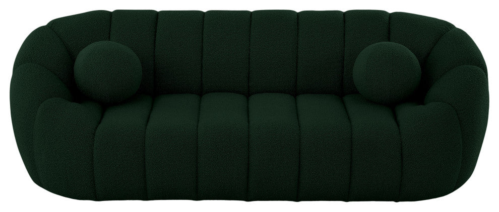 Elijah Boucle Fabric Upholstered Sofa, Green