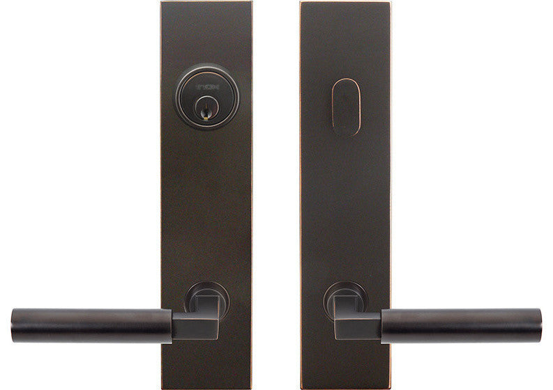 SF221 Aurora Lever, Tubular Entry Single Cylinder, 2-3/4"Backset, SS LH