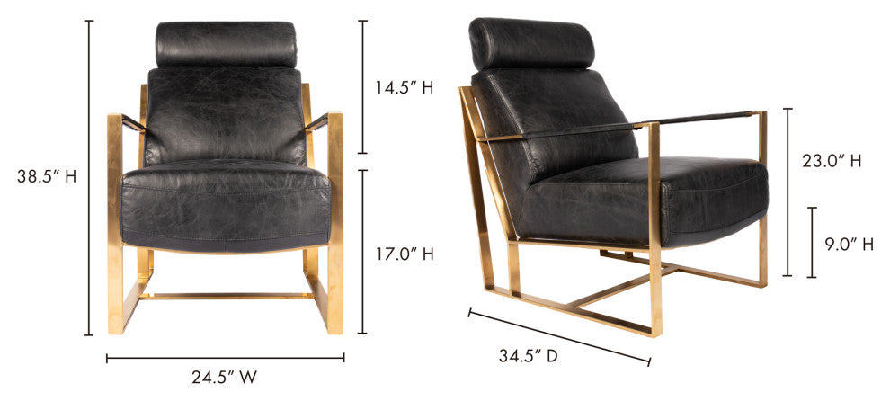 Paradiso Chair Onyx Black Leather