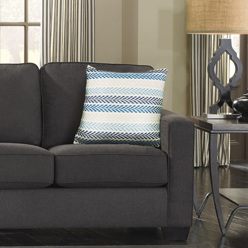 Beach House Chevron Throw Pillow, 18"x18", Poly Fill