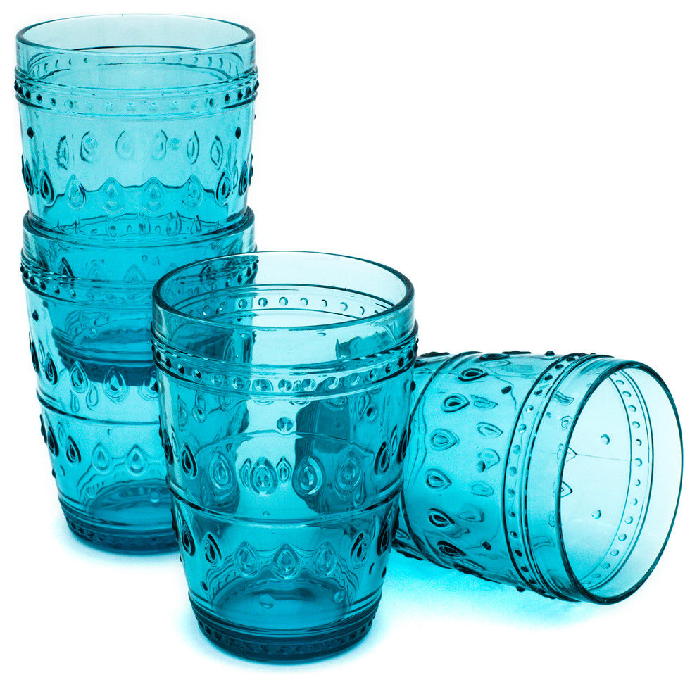 Fez Glass Hi-Ball Set of 4, Turquoise