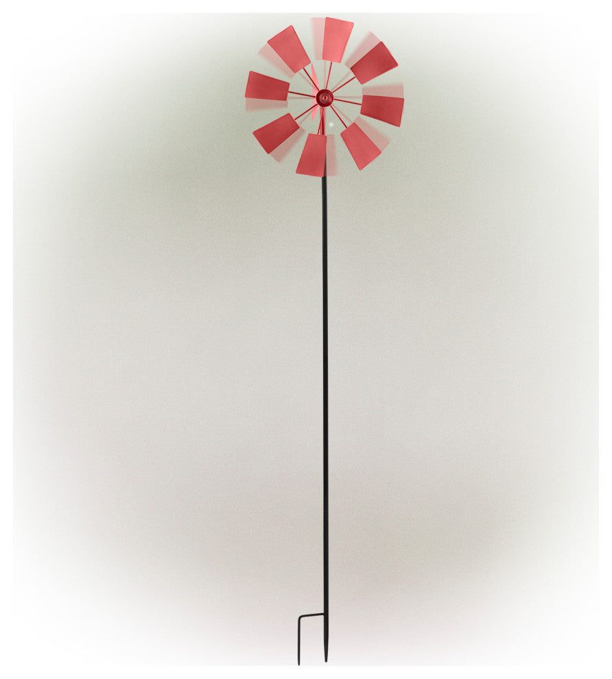 Metal Windmill Stake, Red, 52"