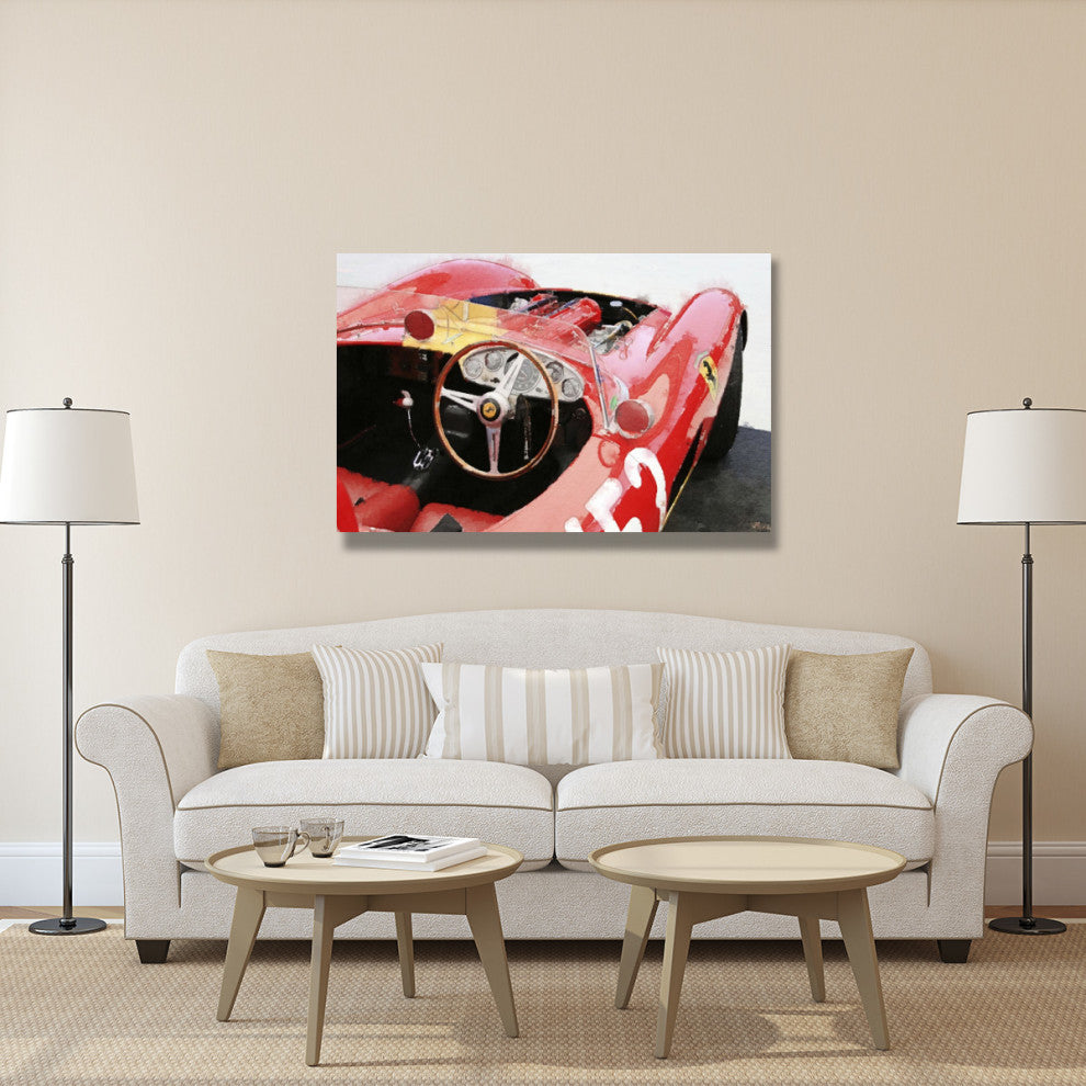 "Ferrari Cockpit Monterey Watercolor" Fine Art Print