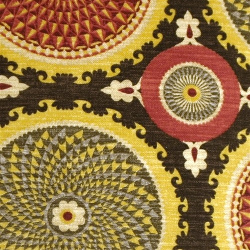 Bohemian Medallion Throw Pillow, Midnight Blue and Yellow, 12"x20"