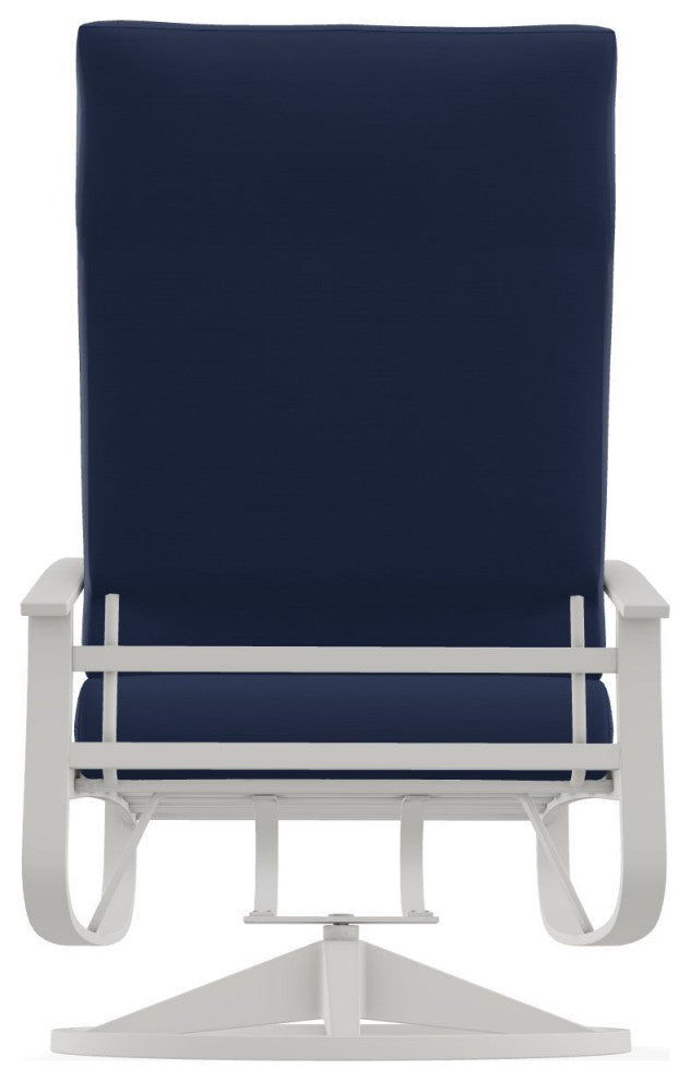 Belle Isle Cushion Deep Seat Outdoor Swivel Rocker, Navy/Snow
