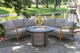 Round Grey Wicker Fire Pit