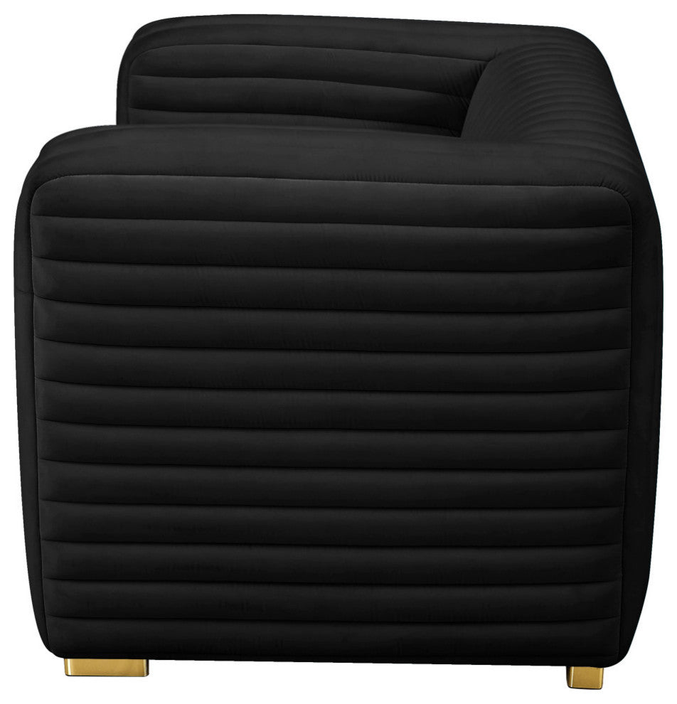 Ravish Velvet Upholstered Chair, Black, Chair