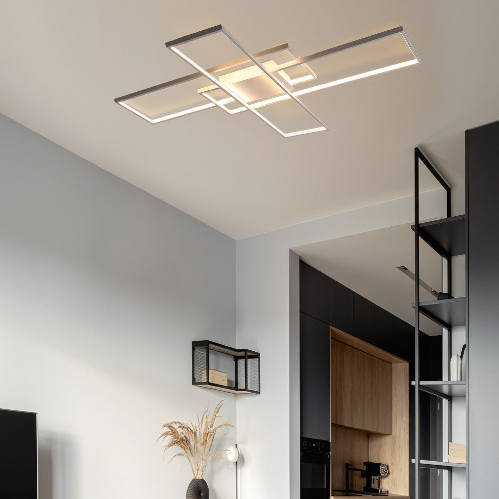 Palco Minimalist Metal Adjustable Dimmable Geometric Integrated LED Flush Mount