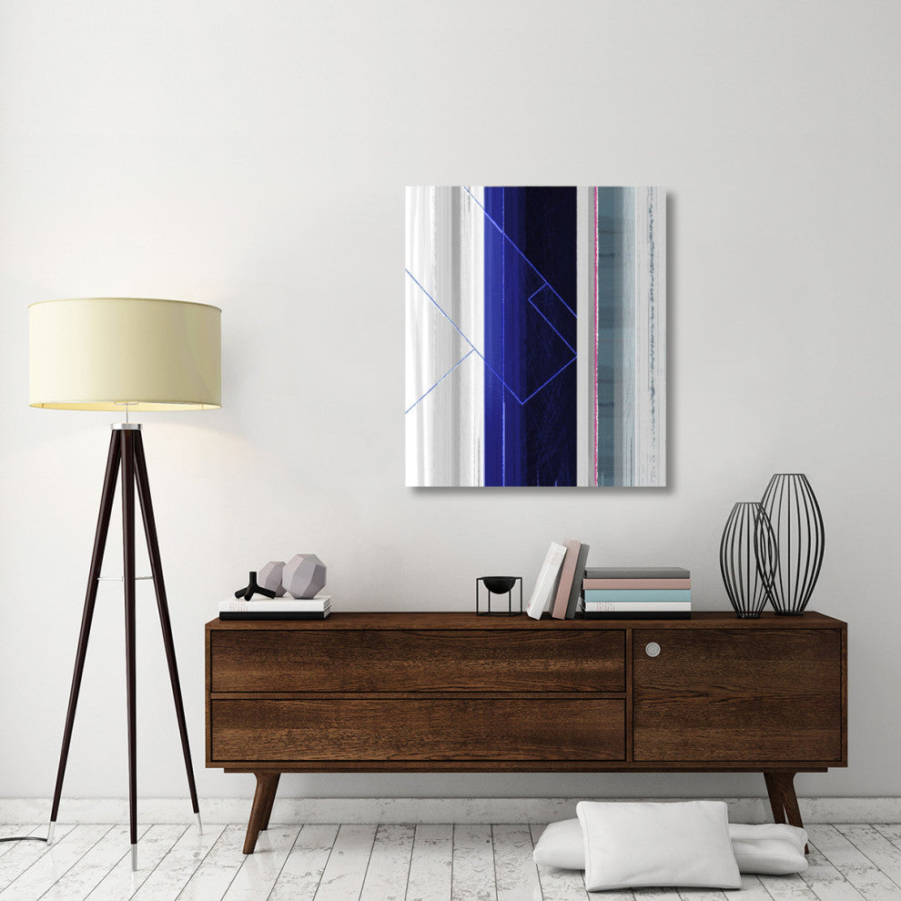 "Abstract White And Dark Blue" Fine Art Print