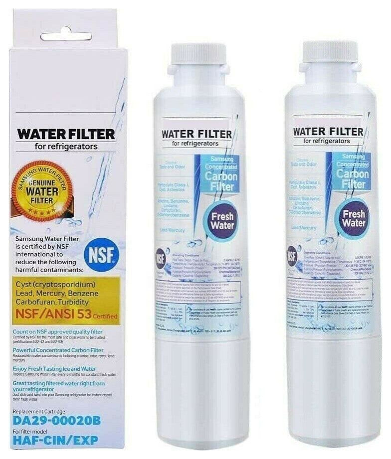 2 Pack Samsung DA29-00020B Fresh Water Refrigerator Water filter HAF-CIN/EXP