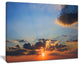 "Beautiful Cloudy Sunset Panorama" Extra Large Seascape Art Canvas, 40"x30"