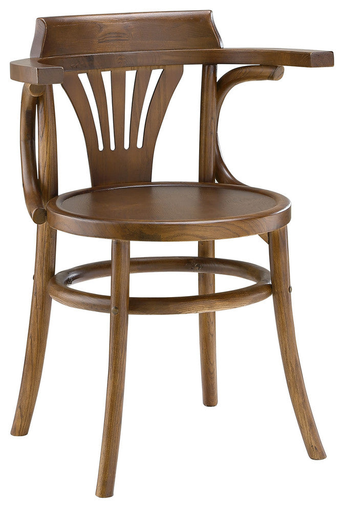 Modern Walnut Stretch Dining Side Chair