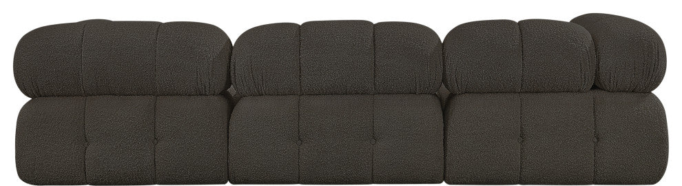 Ames Boucle Fabric Modular Sofa, Brown, 3-Piece: 1 Armless Chair, 2 Corner Chair