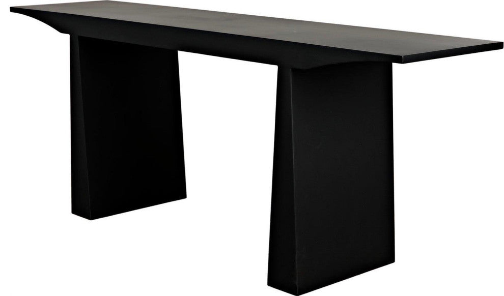 Industrial Matte Black Console Table