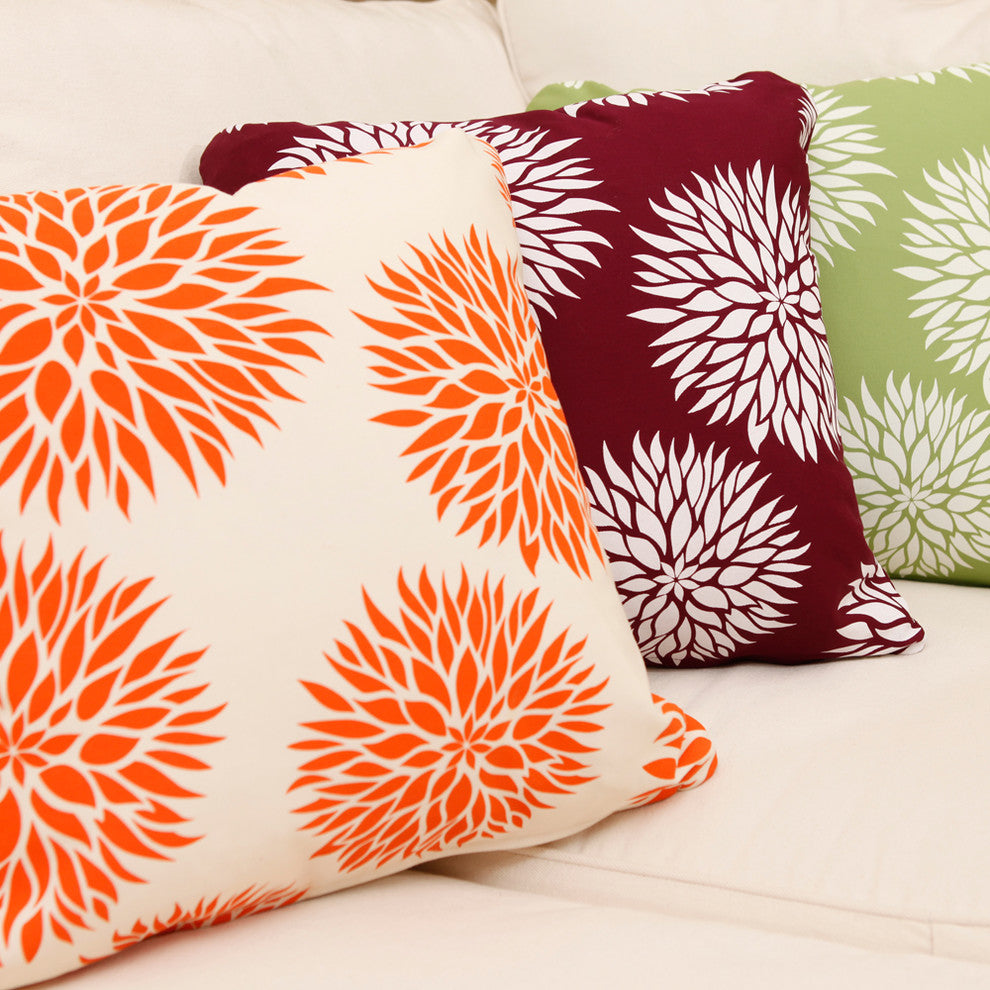 Dahlia Flower Organic Cotton Throw Pillow Cover, Plum Purple