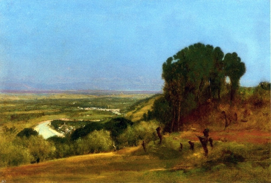 George Inness Near Perugia Premium Canvas Print