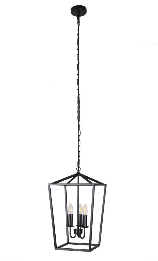 JL Styles Inc Black 3-Light Lantern Pendant
