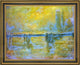 Claude Oscar Monet Charing Cross Bridge Fog Framed Premium Canvas Print, 20"x25"
