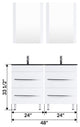 48" White Vanity, 24" Double Sink Bases, LV4-C10-48-W