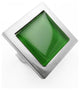 Fern Green Crystal Glass Brushed Nickel Square Manor Knob