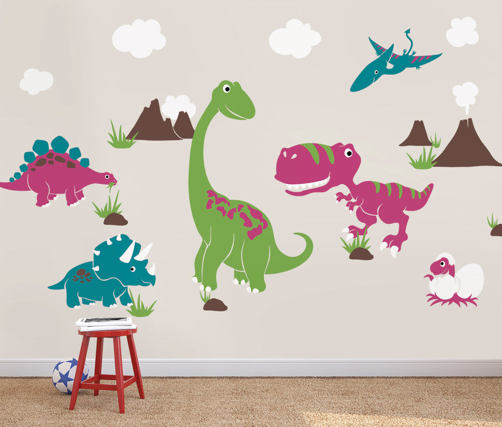 Dinosaur Wall Decal, Scheme B