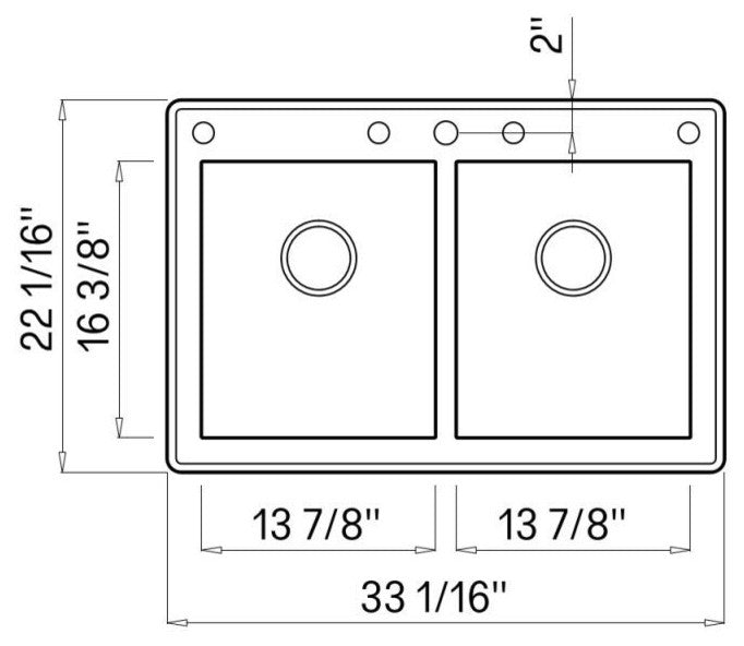 33.0625-in x 22.0625-in Drop-in Radius Granite Kitchen Sink