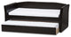 Jolene Fabric Upholstered Daybed With Trundle Bed, Black