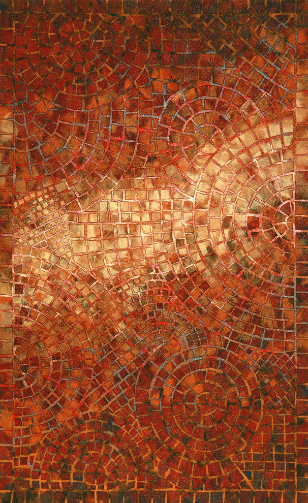 Visions V Arch Tile Indoor/Outdoor Rug Red 5'x8'