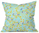 Joy Laforme Wild Floral Ditsy In Pale Blue Outdoor Throw Pillow, 18x18x5