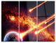 "Fire from Planets" Spacescape Metal Wall Art, 3 Panels, 36"x28"