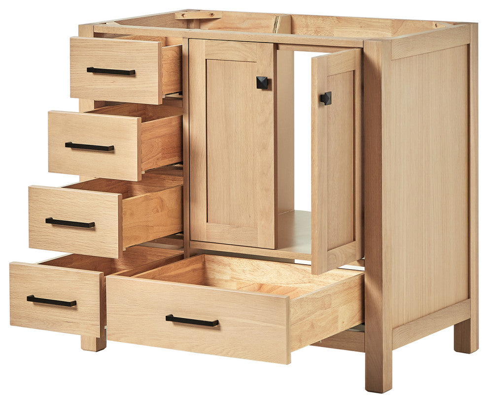 ARIEL Cambridge 36 in. Single Sink Base Cabinet In Oak