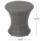GDF Studio 3-Piece Alfheimr Outdoor Gray Wicker Stacking Chair Chat Set, Hour Glass Table