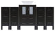 Modern Vanity Set With One Sink Base With Mirror and Four Drawer Bases, Espresso