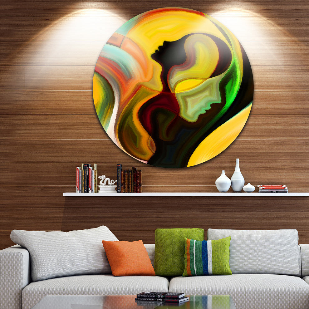 Way Of Parenting, Abstract Disc Metal Artwork, 38"