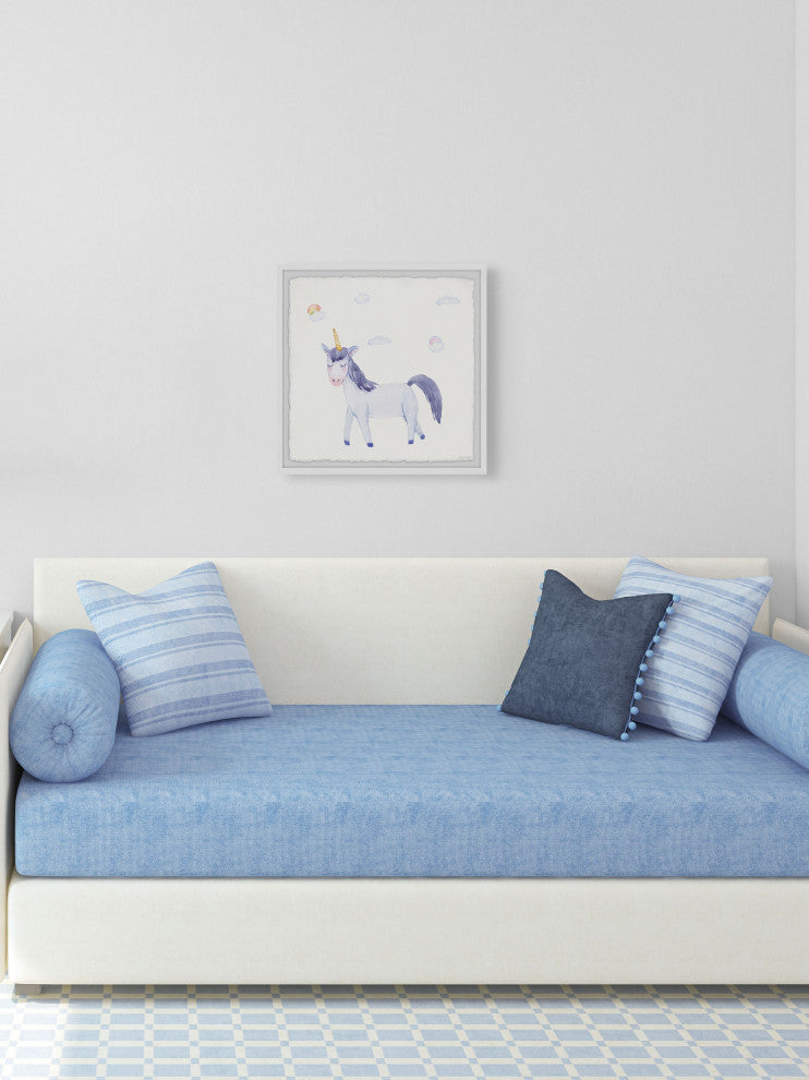 "Unicorn Blues" Framed Painting Print, 32x32