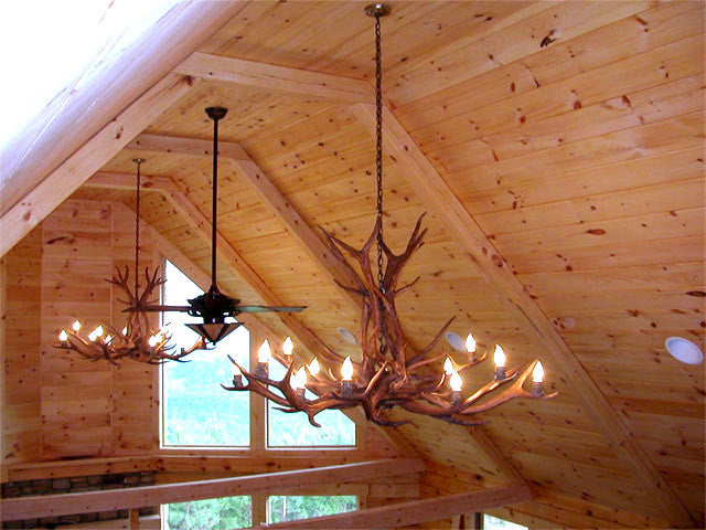 Reproduction Antler Elk Single Tier Chandelier Light, RL-12